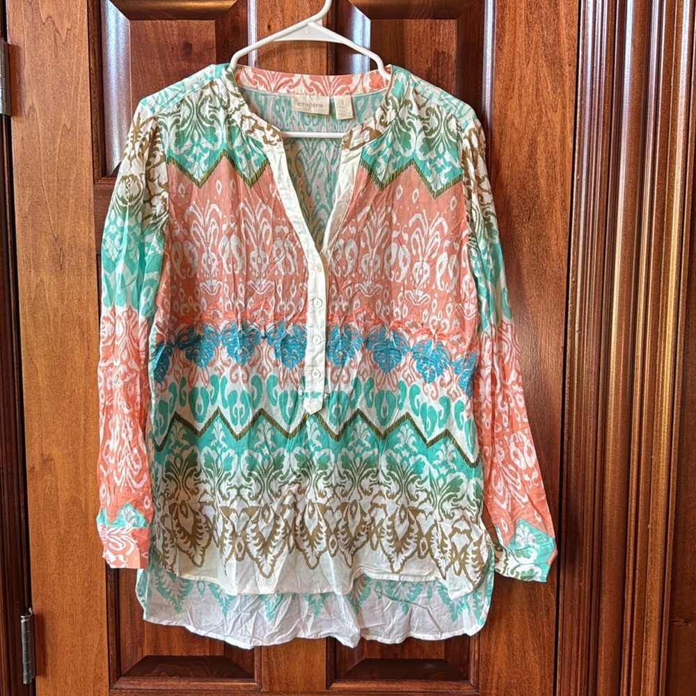 Chico's Batik Beauty Norah Top Size 1 Small